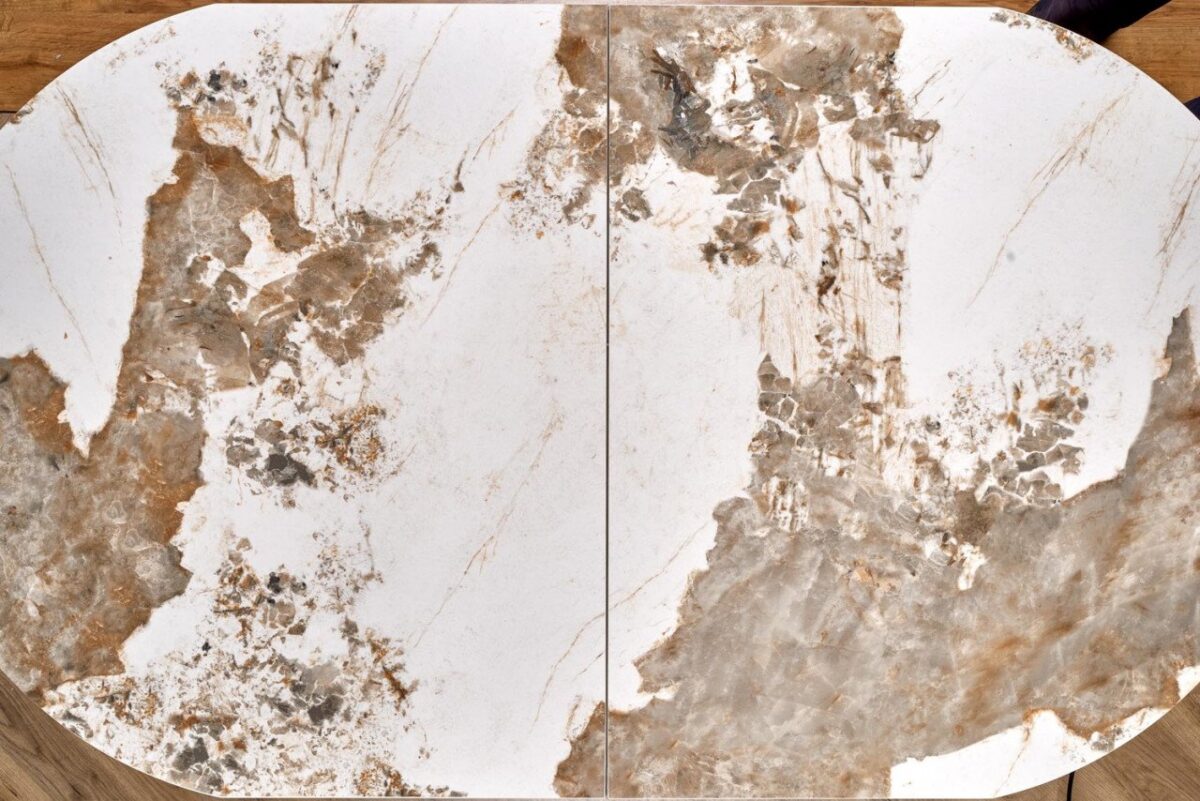 Robinson Marble Tavolo allungabile beige/cappuccino - L160-200 cm - immagine 18