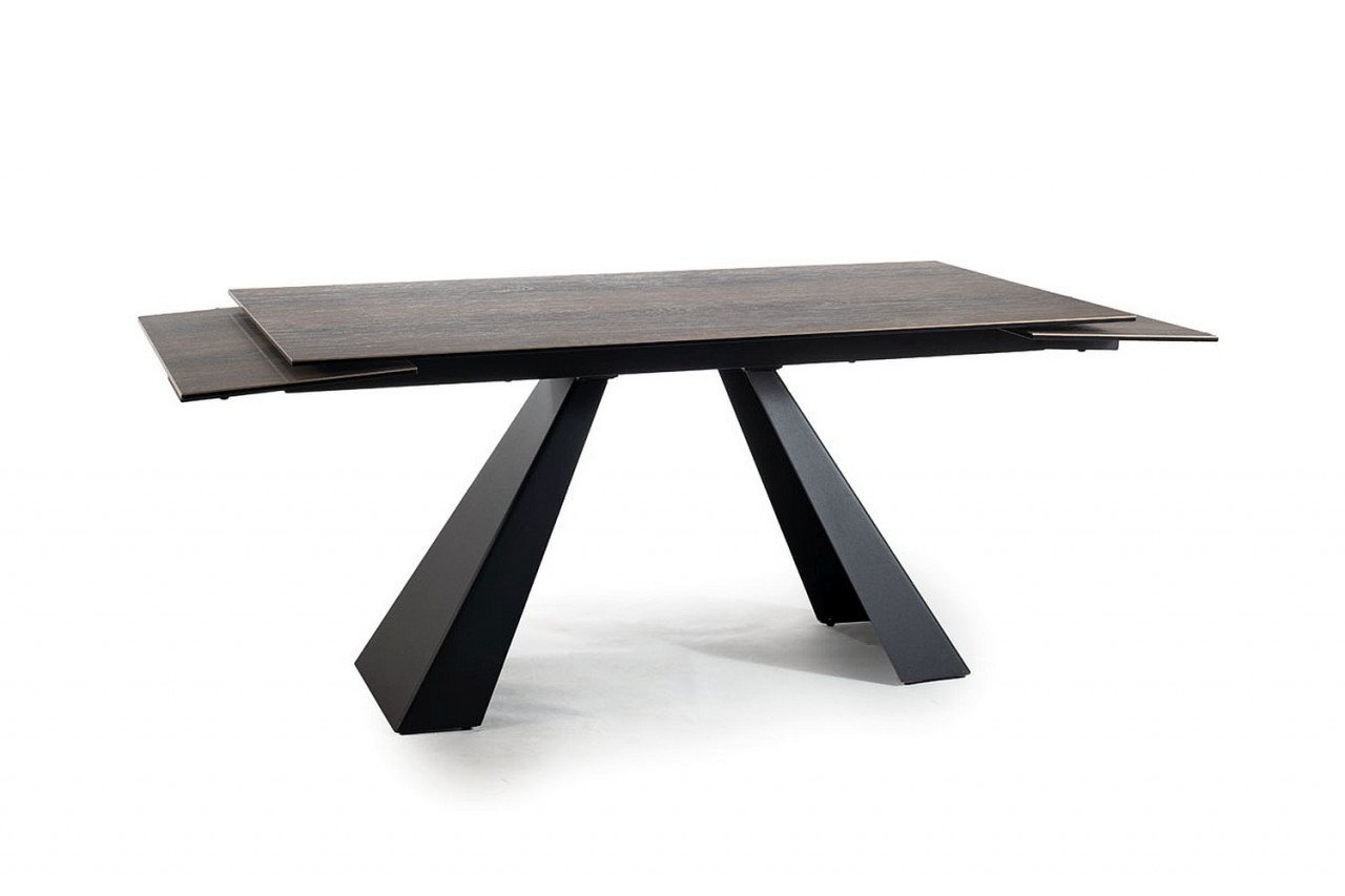 masa-extensibila-salvadore-ceramic-maro-legno-negru-mat-l180-260-cm29334 Tavolo allungabile Salvadore Ceramic marrone LEGNO/nero opaco - L180-260 cm - immagine 1