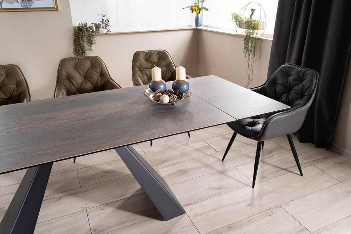 Tavolo allungabile Salvadore Ceramic marrone LEGNO/nero opaco - L180-260 cm - immagine 8
