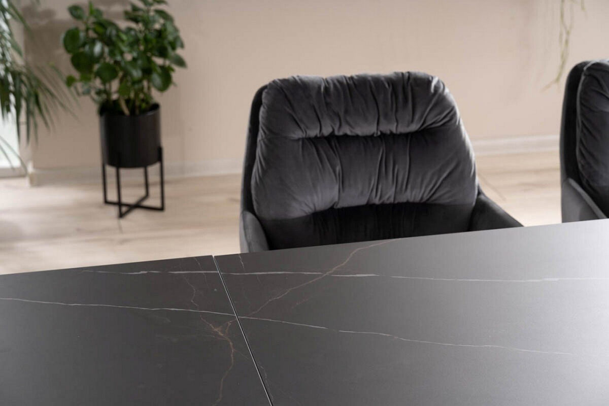 Tavolo allungabile Salvadore Ceramic SAHARA NOIR nero/nero opaco - L160-240 cm - immagine 12