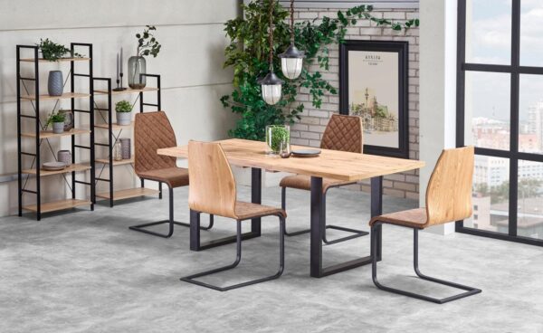Tavolo allungabile Venom 135 in rovere - L135/185/185xl90xh74 cm