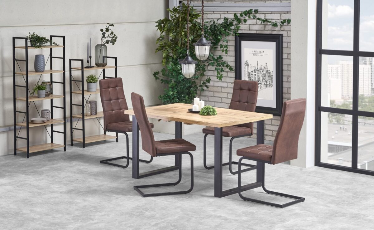 Tavolo allungabile Venom 135 in rovere - L135/185/185xl90xh74 cm - immagine 9