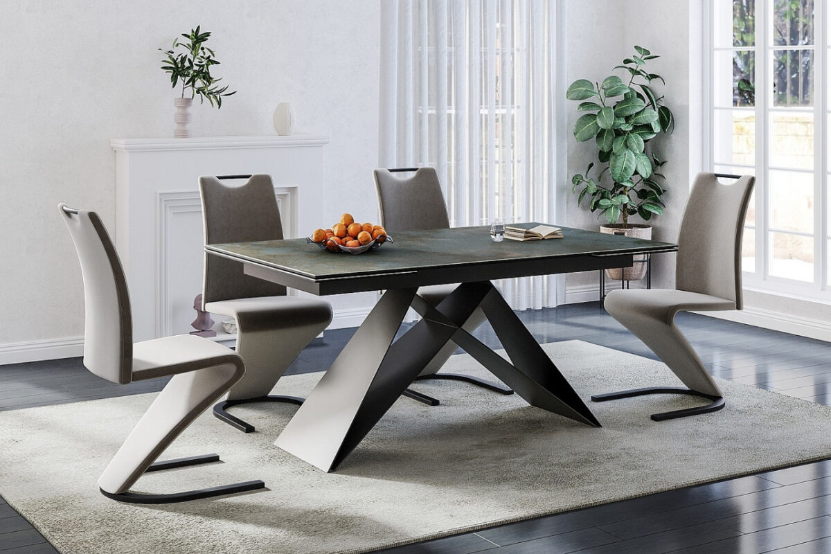 Tavolo allungabile Westin Ceramic Ossido turchese/nero opaco - L160-240 cm - immagine 6
