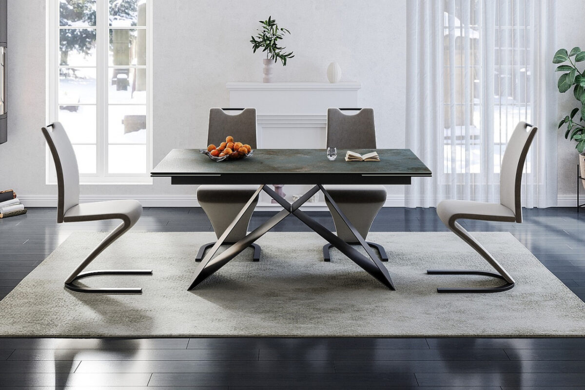 Tavolo allungabile Westin Ceramic Ossido turchese/nero opaco - L160-240 cm - immagine 7