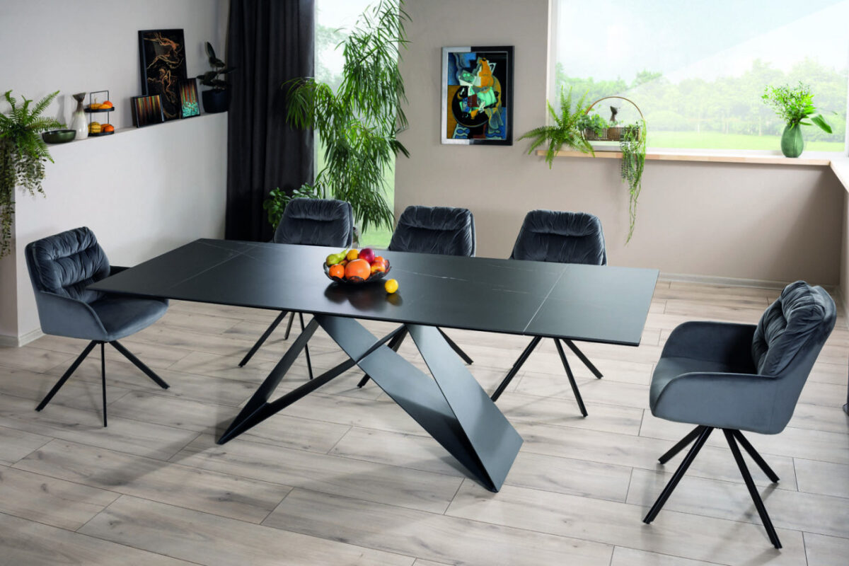 Tavolo allungabile Westin Ceramic Sahara nero/nero opaco - L160-240 cm - immagine 12