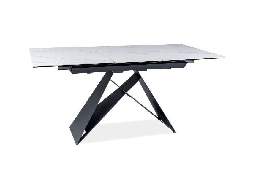 masa-extensibila-westin-sc-jasper-alb-negru-mat-l120-160-cm22685 Tavolo allungabile Westin SC JASPER bianco/nero opaco - L120-160 cm - immagine 1