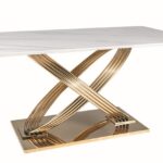 Tavolo Hermes effetto marmo bianco/oro - L160 x l90 x h75 cm