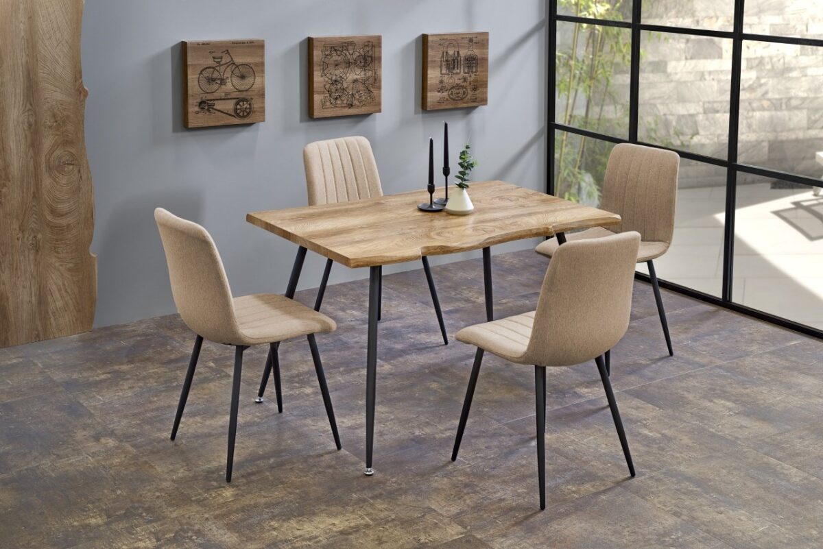 Tavolo Larson rovere natur/nero - L120xL80xH77 cm - immagine 10