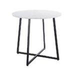 Tavolo Luna effetto marmo bianco/nero - ø90/h76 cm