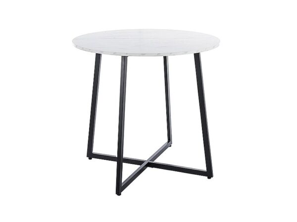 Tavolo Luna effetto marmo bianco/nero - ø90/h76 cm