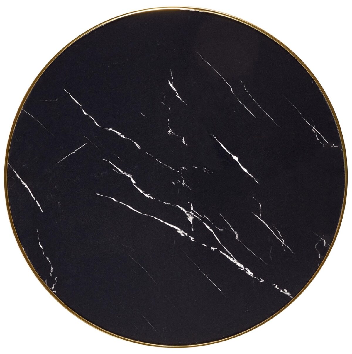 Tavolo Molina effetto marmo nero / marmo dorato - Ø59 x h74 cm - immagine 8