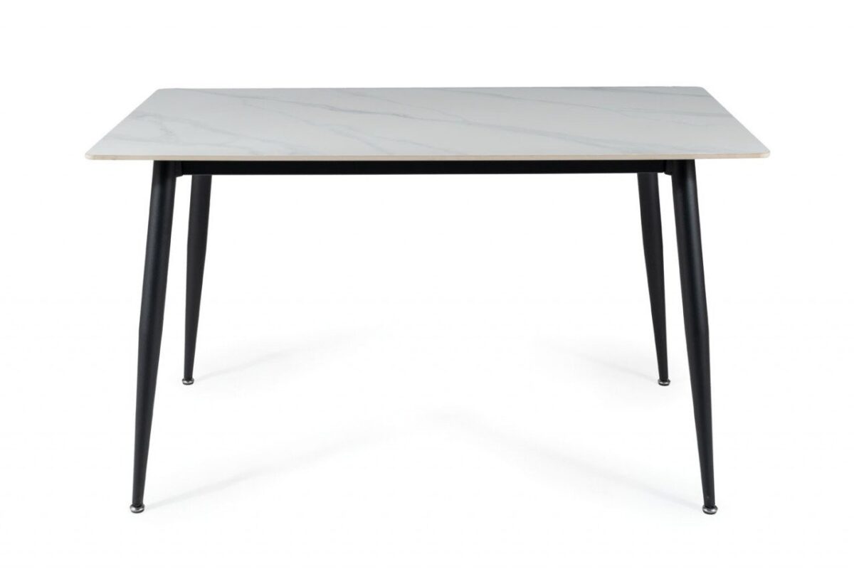 Tavolo Rion effetto marmo bianco - L130xl70xh76 cm - immagine 2