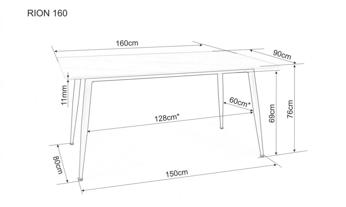 Tavolo Rion effetto marmo bianco - L160xl90xh76 cm - immagine 6