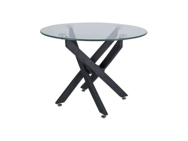 Tavolo rotondo Agis A in vetro trasparente/nero - ø60/h45 cm