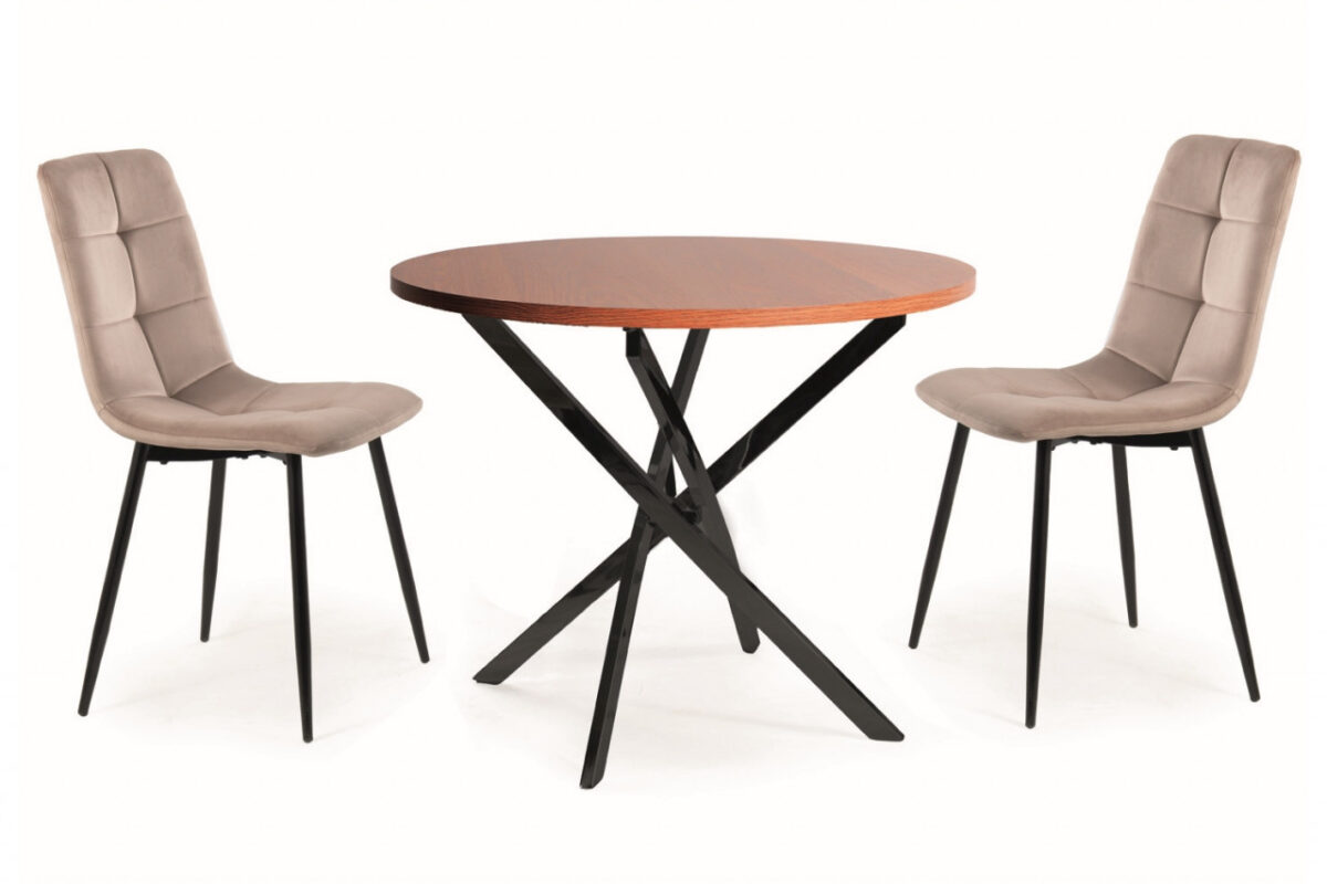 Tavolo rotondo Agis in noce/nero - ø90/h75 cm - immagine 2