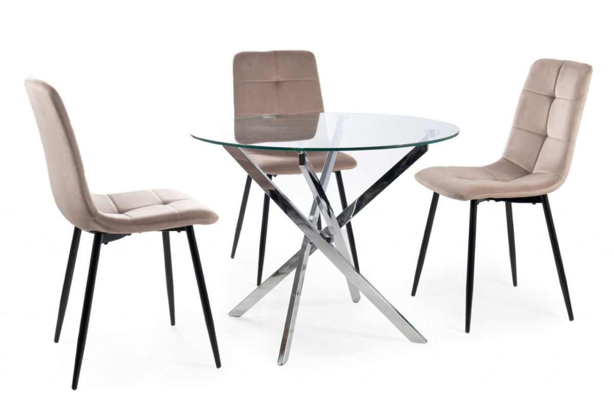 Tavolo rotondo Agis trasparente/argento ø90/h72 cm - immagine 2