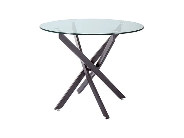 Tavolo rotondo Agis in vetro trasparente/nero opaco - ø90/h72 cm