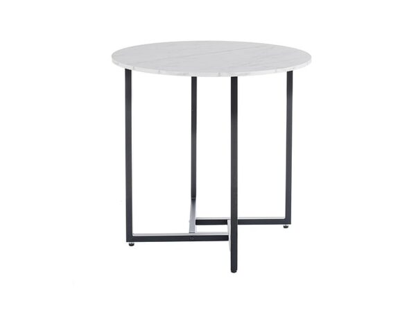 Tavolo rotondo Alto II effetto marmo bianco/nero - ø80/h76 cm