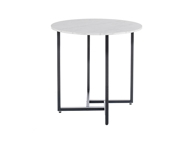 masa-rotunda-alto-ii-marmura-alba-negru-o80-h76-cm175743 Tavolo rotondo Alto II effetto marmo bianco/nero - ø80/h76 cm - immagine 1