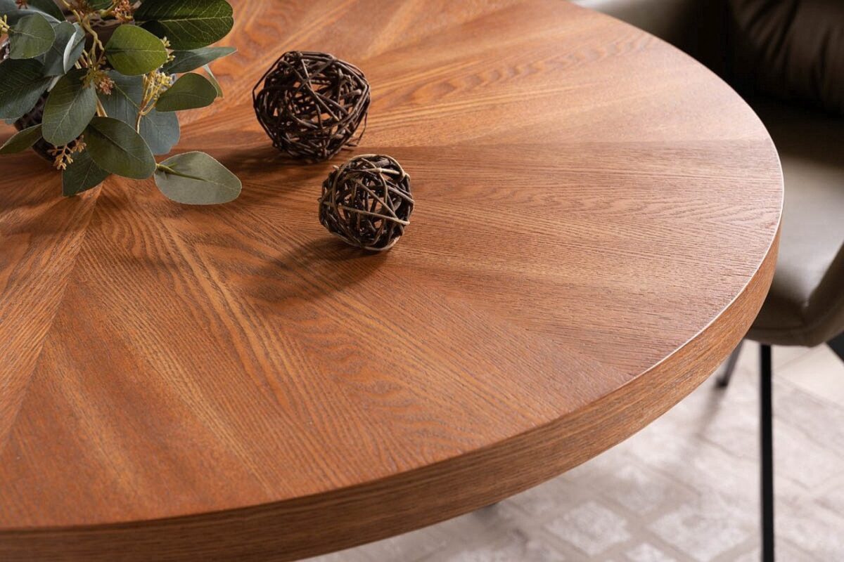 Tavolo rotondo Amadeo in noce/nero opaco - d100 x h76 cm - immagine 4