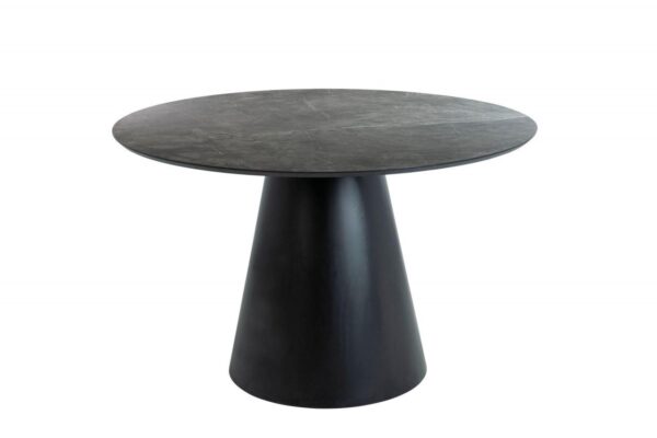 Tavolo rotondo Angel effetto marmo grigio/nero opaco – d120 x h76 cm