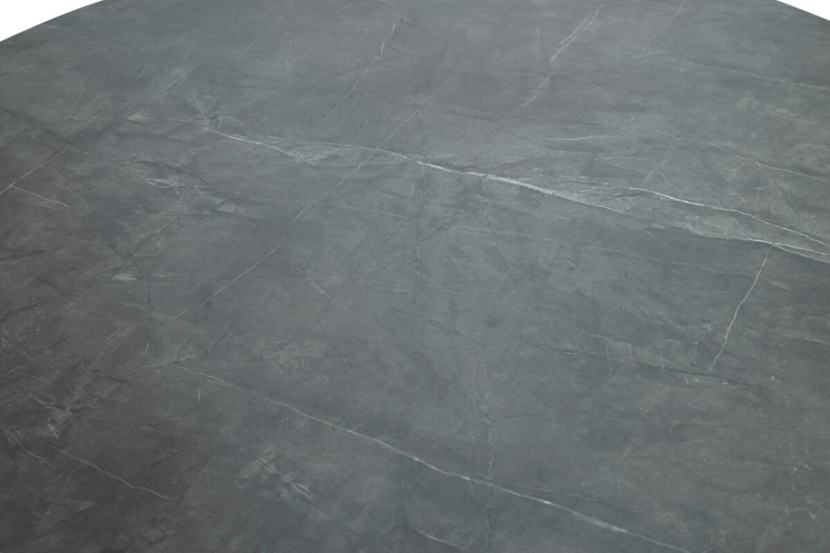 Tavolo rotondo Angel effetto marmo grigio/nero opaco – d120 x h76 cm - immagine 3