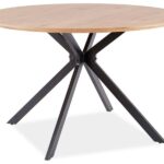 Tavolo rotondo Aster in rovere/nero - ø120/h76 cm