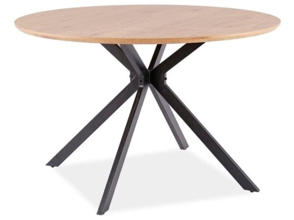 Tavolo rotondo Aster in rovere/nero - ø120/h76 cm
