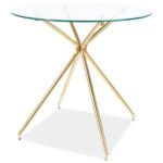 Tavolo rotondo Azalia in vetro trasparente/oro - ø80/h75