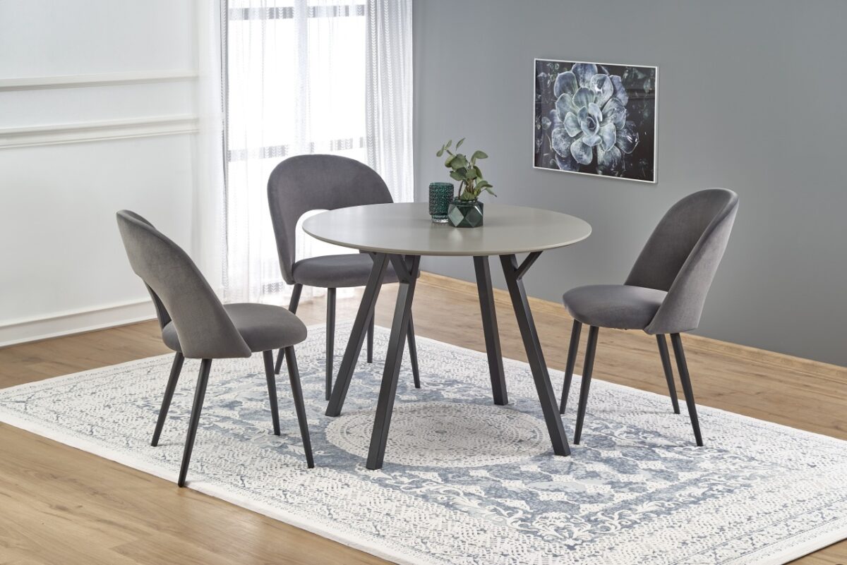 Tavolo rotondo Balrog grigio chiaro - d100xh74 cm - immagine 9