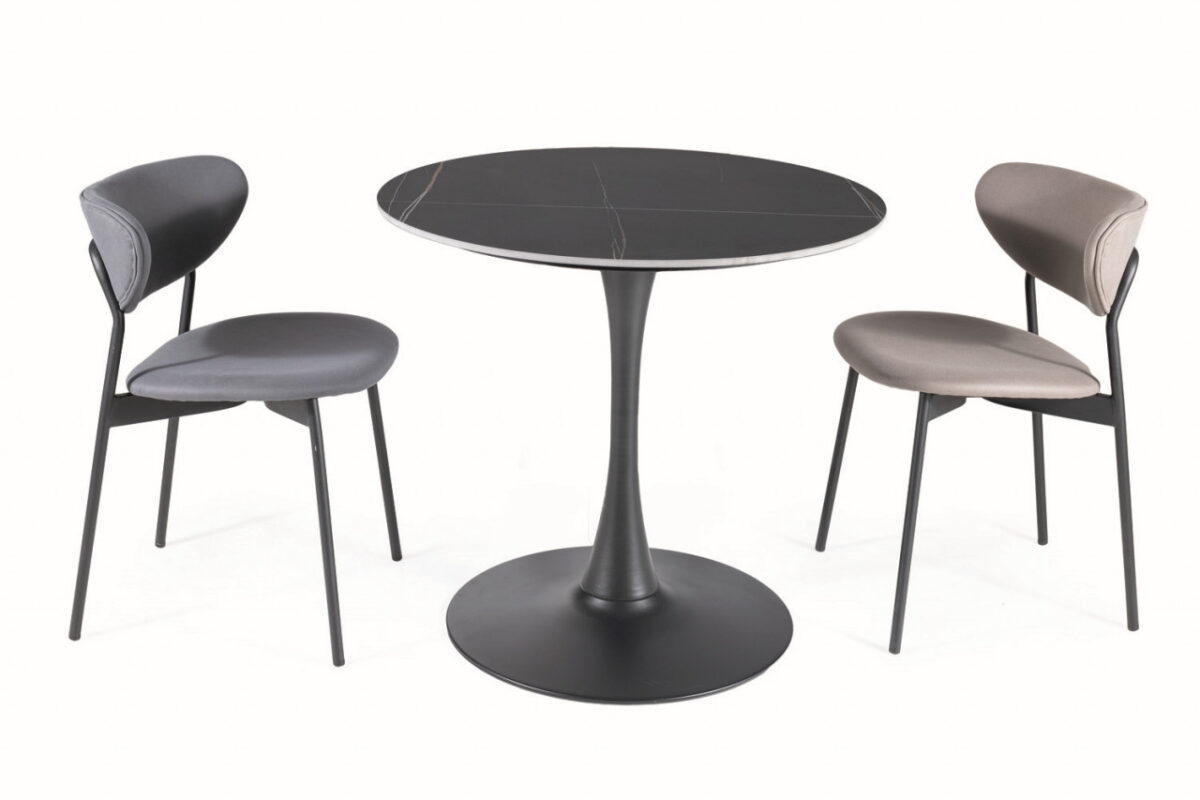Tavolo rotondo Espero nero opaco - ø80/h75 cm - immagine 3