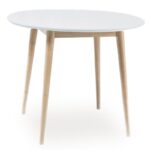 Tavolo rotondo Larson bianco/naturale ø90/h75 cm