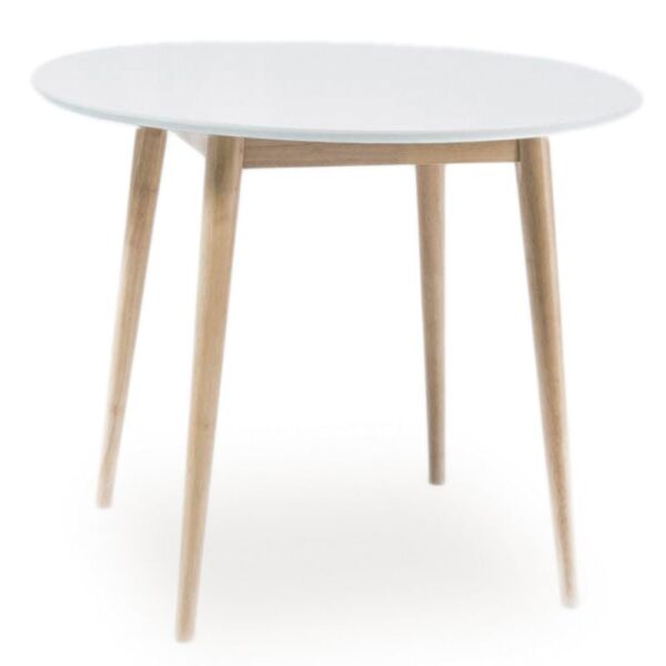 Tavolo rotondo Larson bianco/naturale ø90/h75 cm