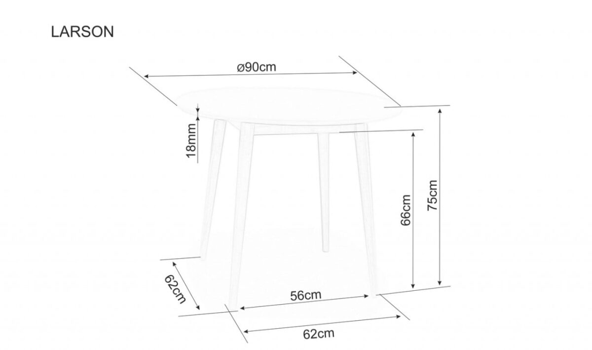 Tavolo rotondo Larson bianco/naturale ø90/h75 cm - immagine 3