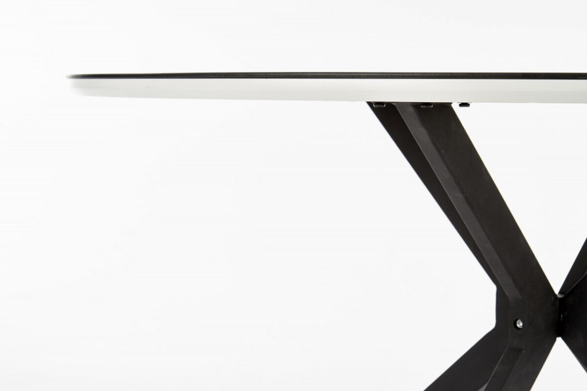 Tavolo rotondo MDF + vetro + metallo Avelar - p 120 x h 76 cm - immagine 3