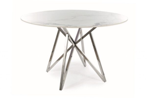 Tavolo rotondo Murano in bianco/argento - ø120/h76 cm