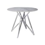 Tavolo rotondo Murano in bianco/argento - ø90/h76 cm
