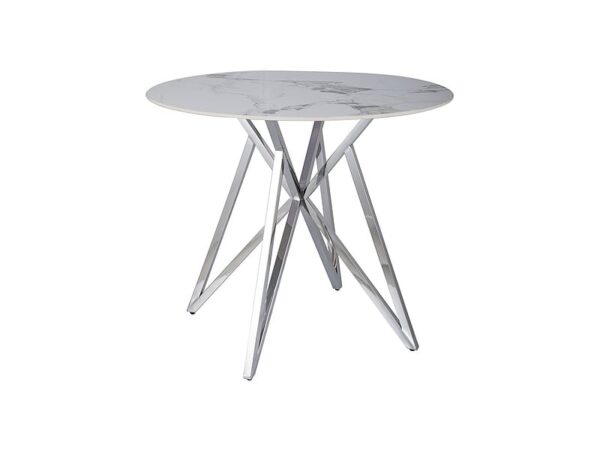 Tavolo rotondo Murano in bianco/argento - ø90/h76 cm