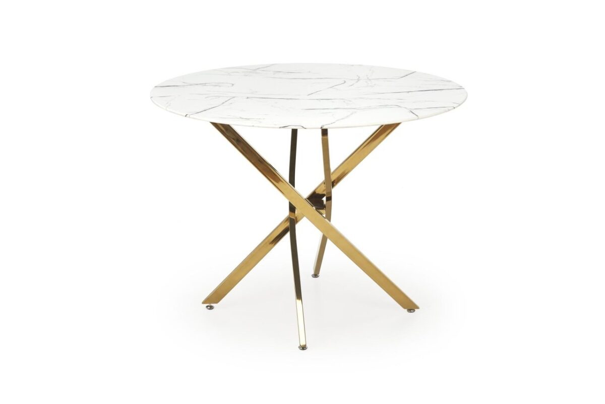 Tavolo rotondo Raymond 2 effetto marmo bianco - d100 x h73 cm - immagine 8