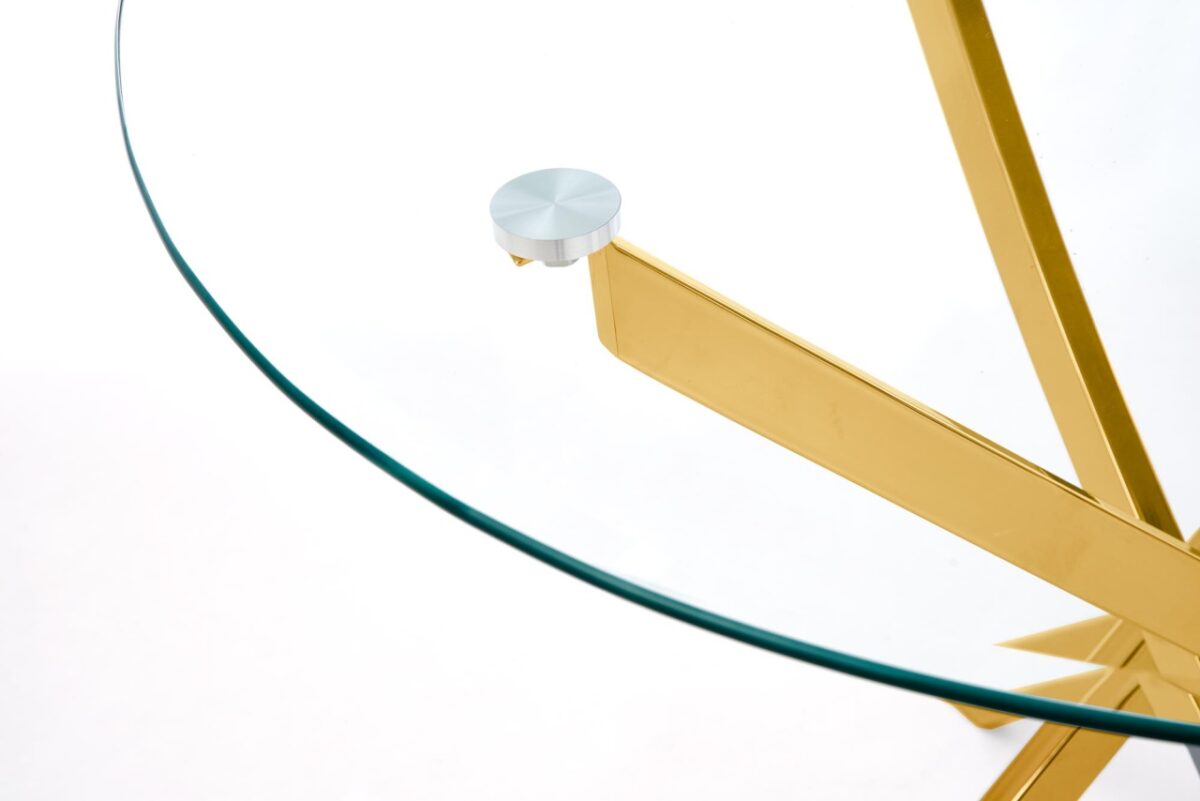 Raymond tavolo rotondo in vetro trasparente/oro ø100/h73 cm - immagine 11
