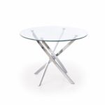 Tavolo rotondo in vetro Raymond trasparente/argento ø100/h73 cm