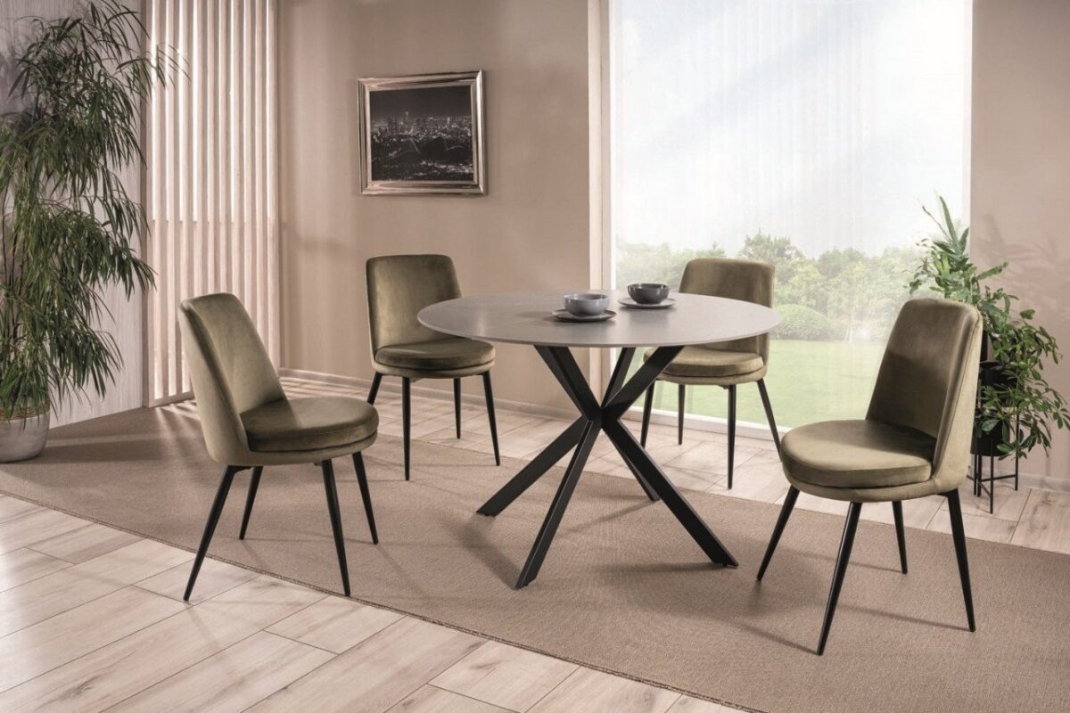 Tavolo rotondo Talia in grigio/nero - d120 x h76 cm - immagine 5