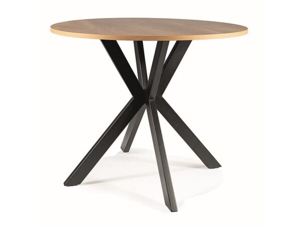 Tavolo rotondo Talia II in rovere/nero opaco - ø90 / h76 cm