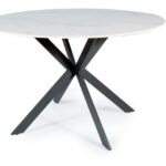Tavolo rotondo Talia effetto marmo bianco/nero - d120 x h76 cm