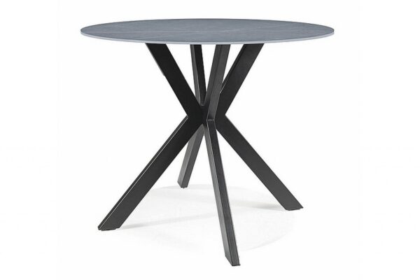 Tavolo rotondo Talia effetto marmo grigio/nero - ø90 / h75 cm