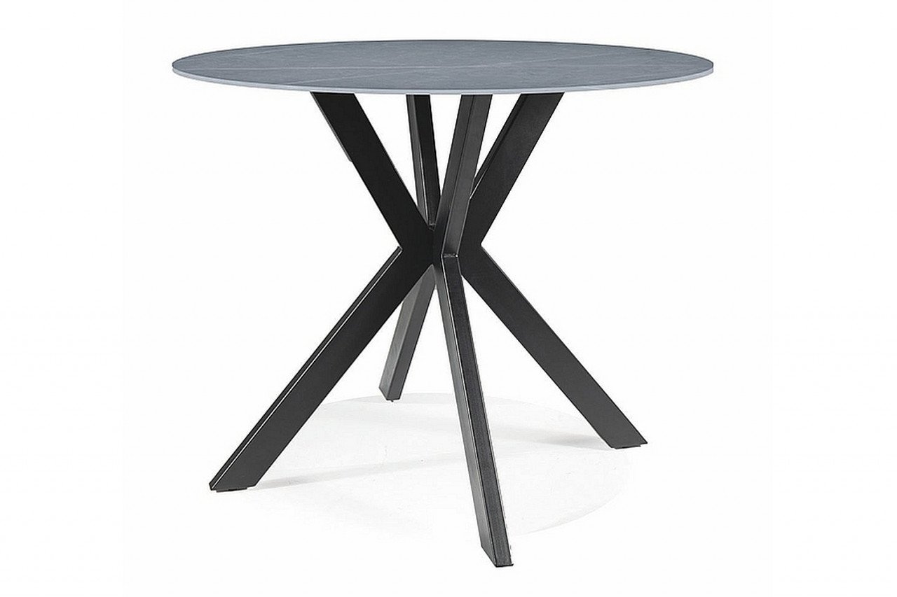masa-rotunda-talia-marmura-gri-negru-o90-h75-cm77388 Tavolo rotondo Talia effetto marmo grigio/nero - ø90 / h75 cm - immagine 1