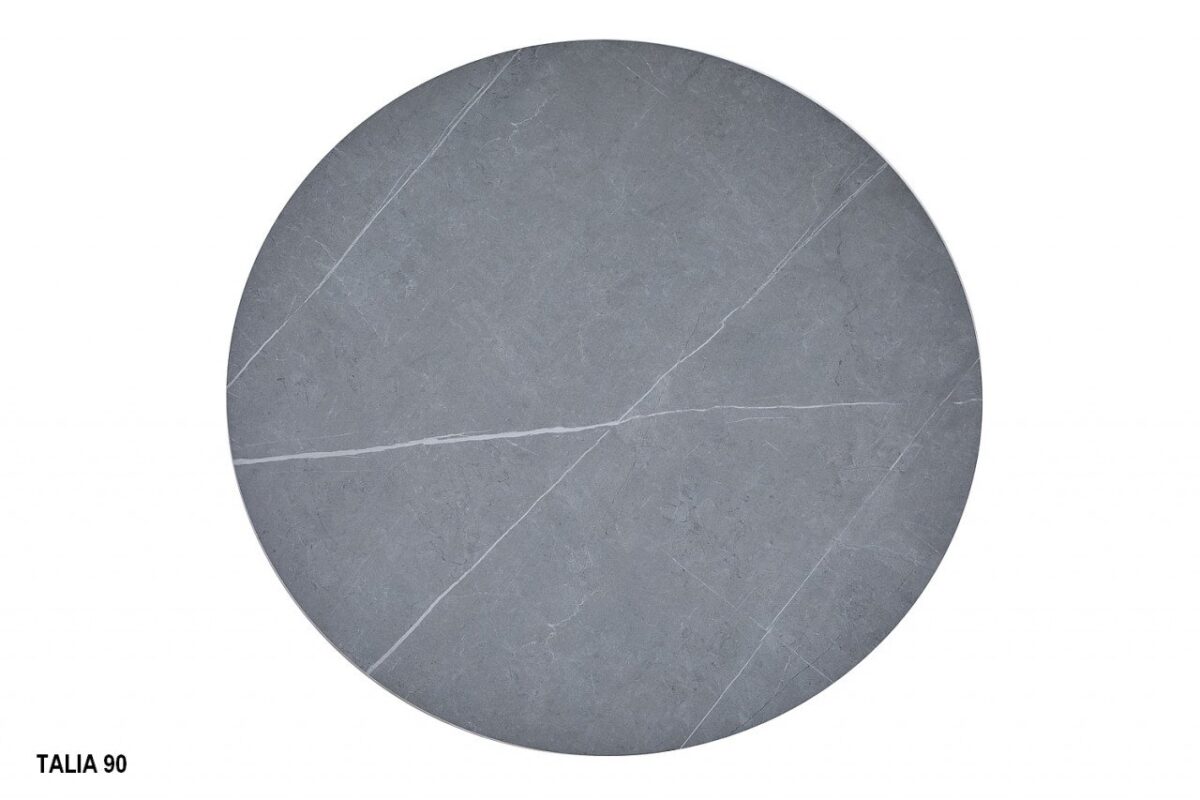 Tavolo rotondo Talia effetto marmo grigio/nero - ø90 / h75 cm - immagine 2