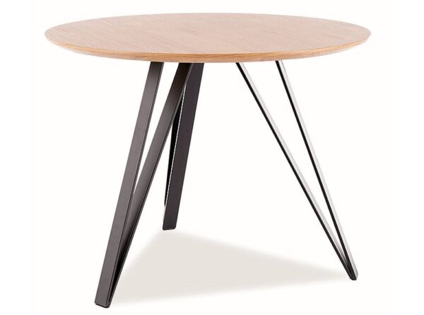 Tavolo Tetis in rovere/nero - ø100/h76 cm
