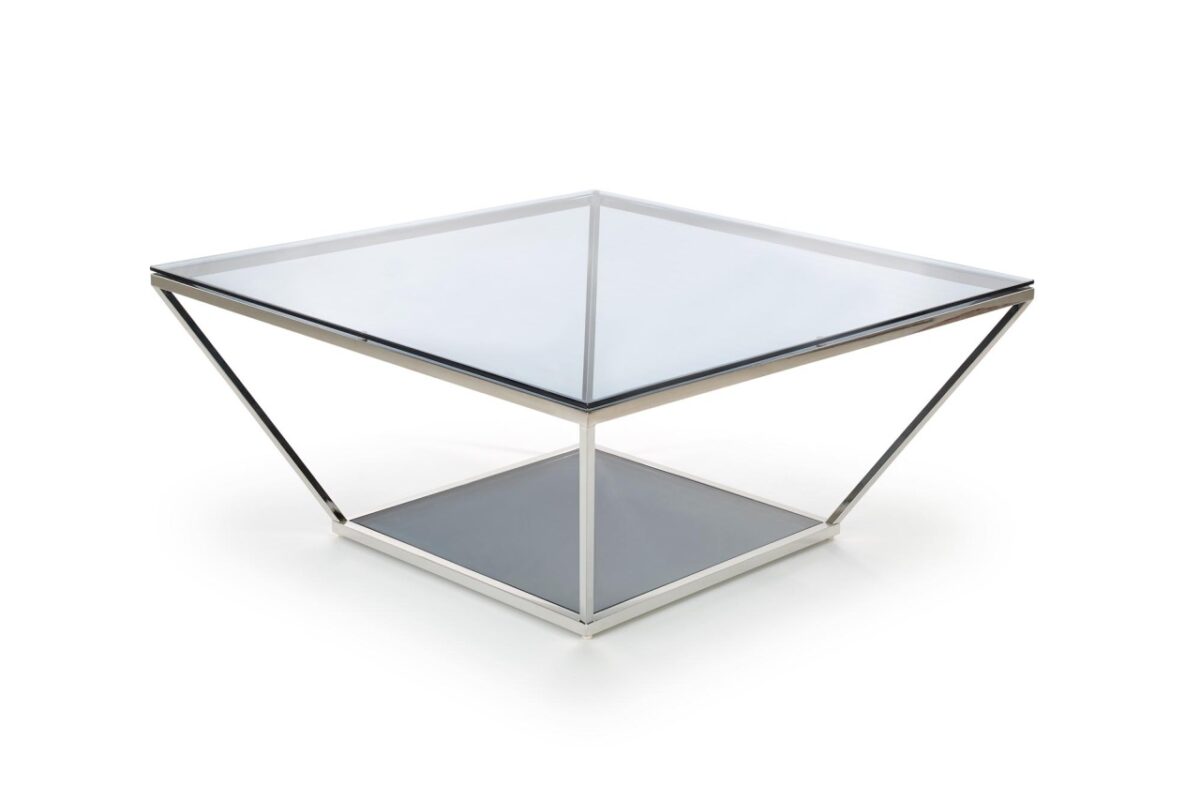 Tavolino da caffè Fabiola in vetro/cromo - H45 cm - immagine 11