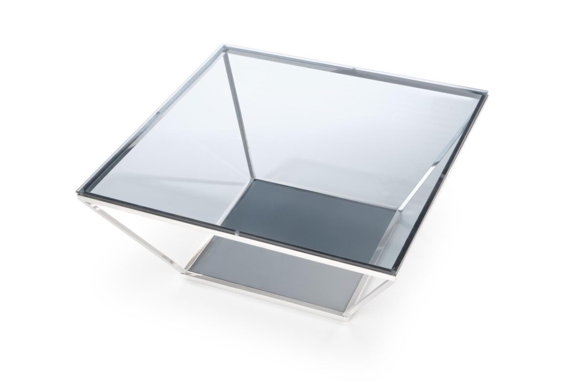 Tavolino da caffè Fabiola in vetro/cromo - H45 cm - immagine 16